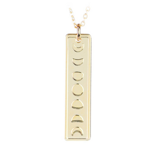 Moon Phases Vertical Skinny Bar Necklace - Premium Necklace from Bearded Jeweler - Just $50! Shop now at Three Blessed Gems
