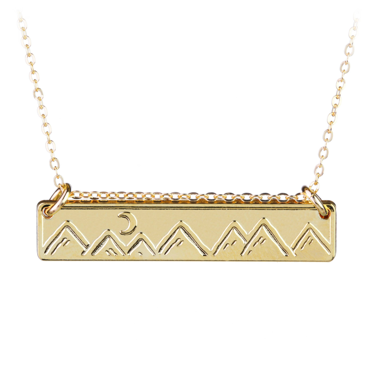 Moonlit Mountains Horizontal Bar Sterling Silver Necklace - Premium Necklace from Bearded Jeweler - Just $63! Shop now at Three Blessed Gems