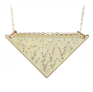 Serene Trees Triangle Necklace - Premium Necklace from Bearded Jeweler - Just $85! Shop now at Three Blessed Gems