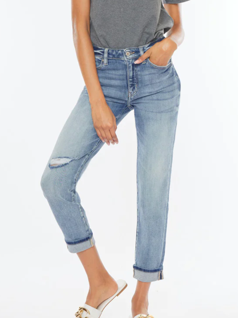 Remio High Rise Mom Jeans - Premium Jeans from KANCAN - Just $63! Shop now at Three Blessed Gems