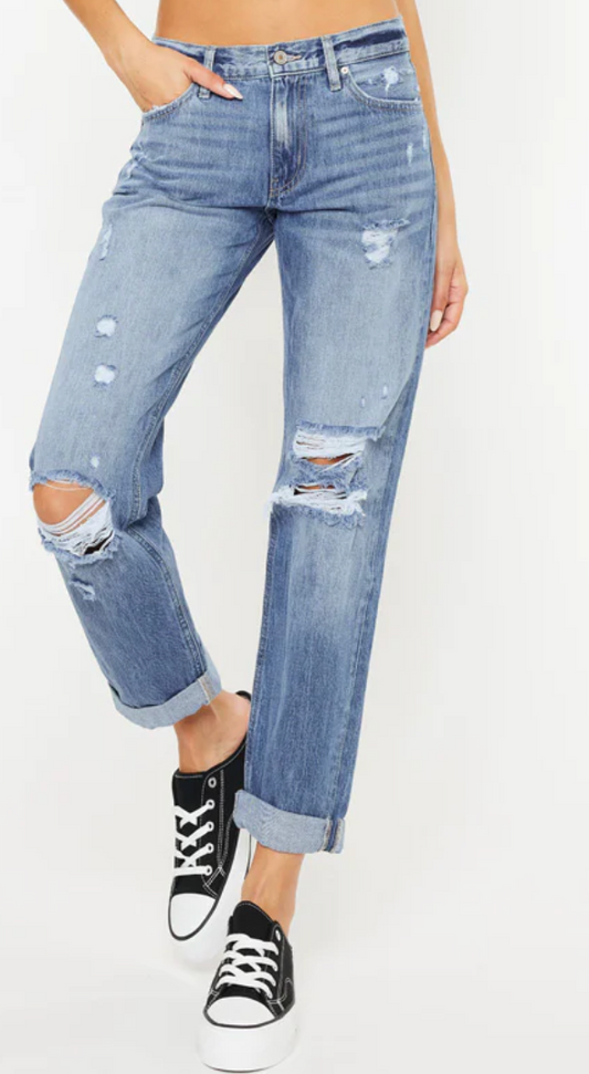 Lowell Boyfriend Jean - Premium Jeans from KANCAN - Just $64! Shop now at Three Blessed Gems
