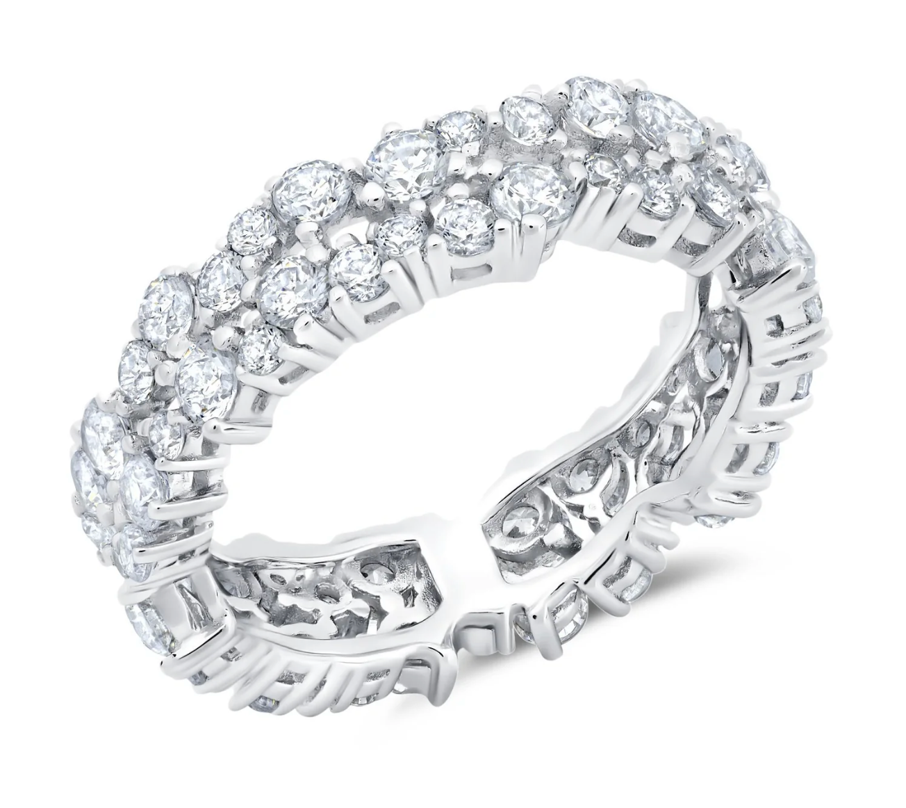 Cluster Double Eternity Ring - Premium Jewelry from CRISLU - Just $147! Shop now at Three Blessed Gems