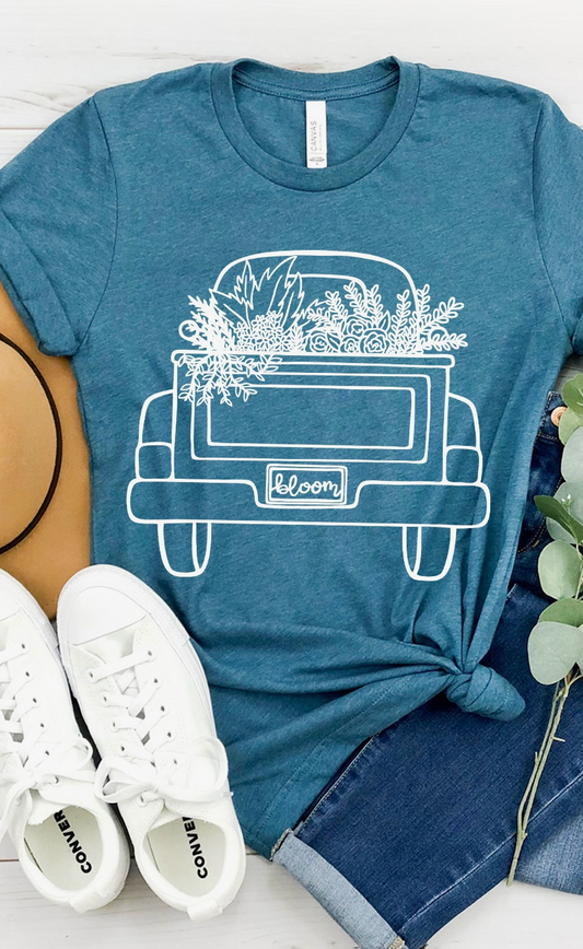 Bloom Flower Truck T-Shirt - Premium T-Shirt from Kissed Apparel - Just $36! Shop now at Three Blessed Gems