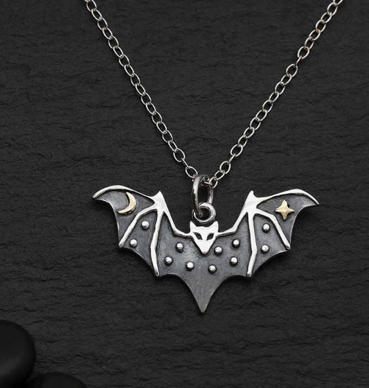 Bat Silver Necklace