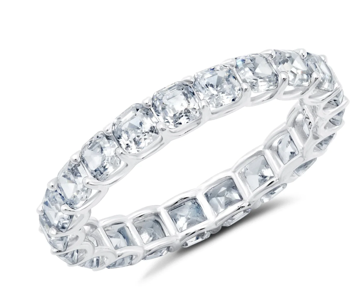 Asscher Cut Flawless CZ. Eternity Ring 3.75 CT. - Premium Jewelry from CRISLU - Just $147! Shop now at Three Blessed Gems