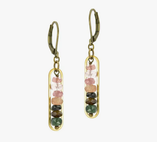 Watermelon Tourmaline Peapod Earring - Premium Earrings from EDGY PETAL - Just $59! Shop now at Three Blessed Gems