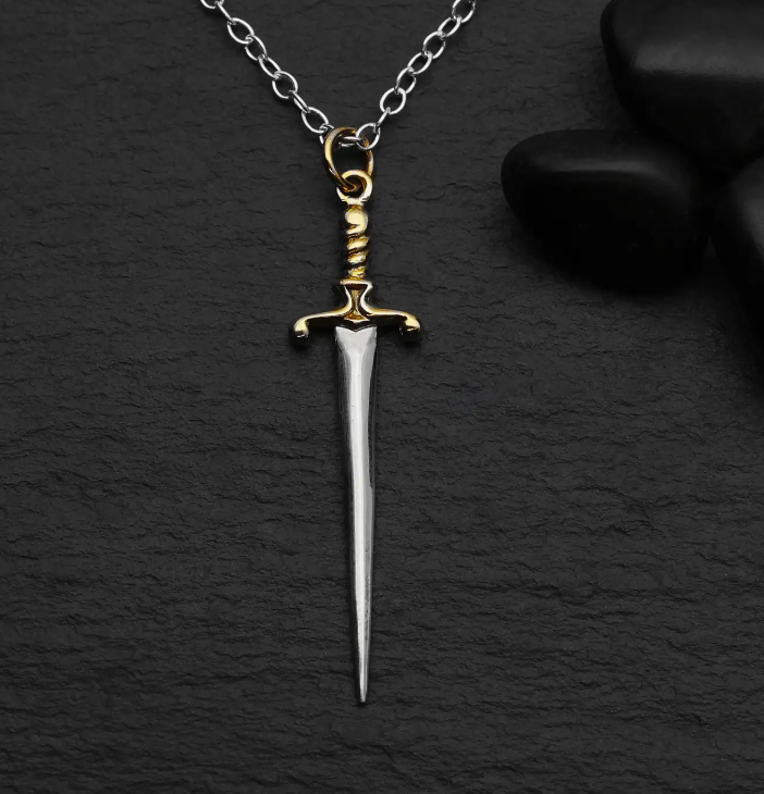 Sword Silver Necklace - Premium Necklace from Nina Designs - Just $45! Shop now at Three Blessed Gems
