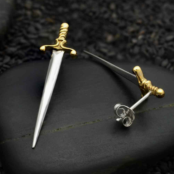Sword Earrings - Premium Earrings from Nina Designs - Just $43! Shop now at Three Blessed Gems