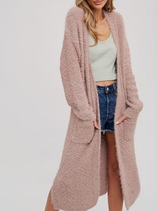 Mushroom Fuzzy Cardigan - Premium Sweater from Bluivy - Just $72! Shop now at Three Blessed Gems