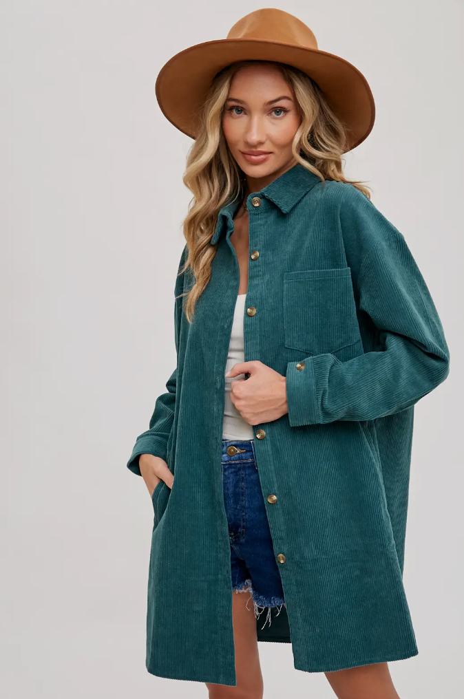 Oversized Corduroy Jacket - Premium Jacket from Bluivy - Just $65! Shop now at Three Blessed Gems