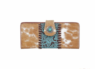 Cowhide Leather Bleu Wallet - Premium wallet from Myra - Just $49! Shop now at Three Blessed Gems