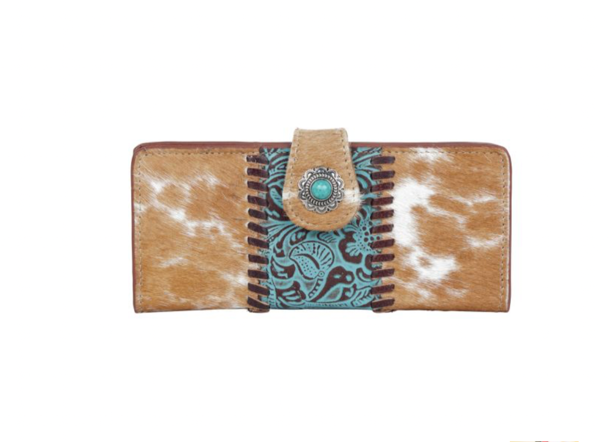Cowhide Leather Bleu Wallet - Premium wallet from Myra - Just $49! Shop now at Three Blessed Gems