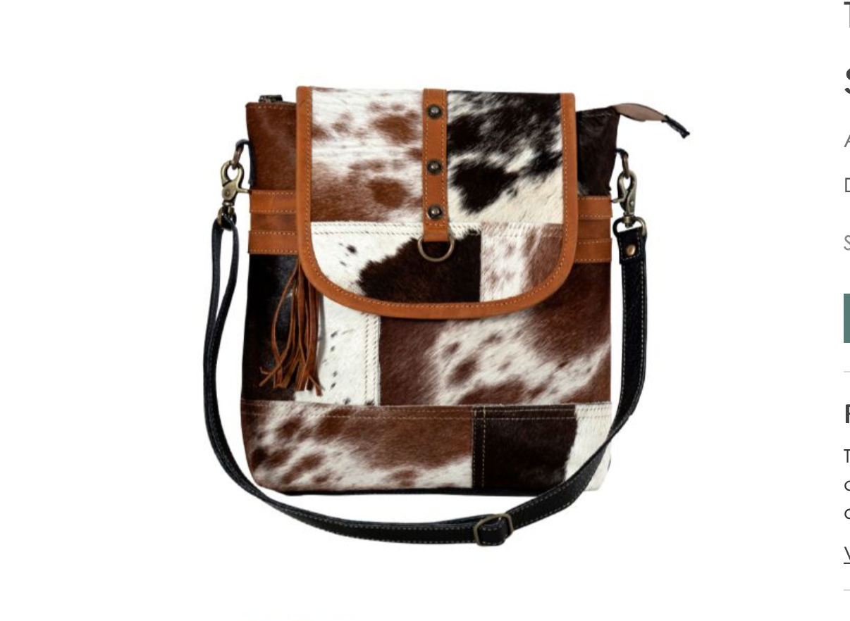 Tyler Ridge Leather Hairon Bag - Premium Bag from Myra - Just $117! Shop now at Three Blessed Gems