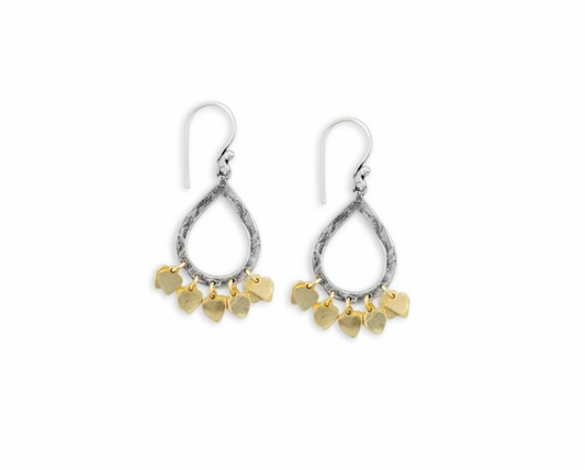 Two Tone Tear Drop Earring - Premium Earrings from Myra - Just $29! Shop now at Three Blessed Gems