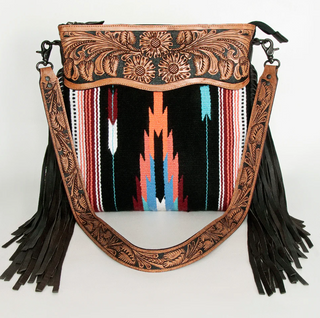 Hand Tooled Woven and Fringe Concealed Carry Bag