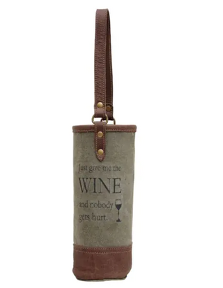 Canvas Cowhide Wine Bag