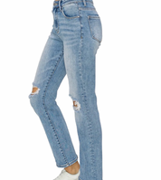 Sandy Medium High Rise Ankle Straight Leg Jean