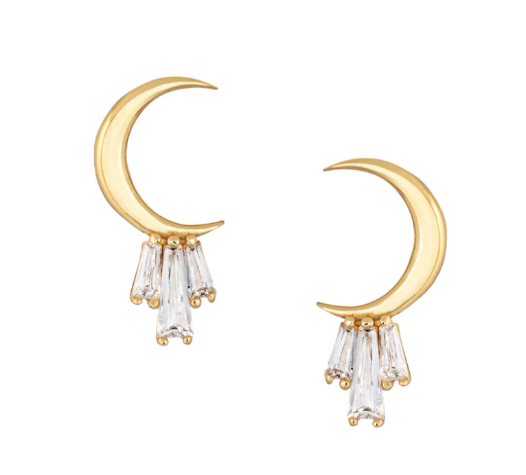 Crescent Moon Studs