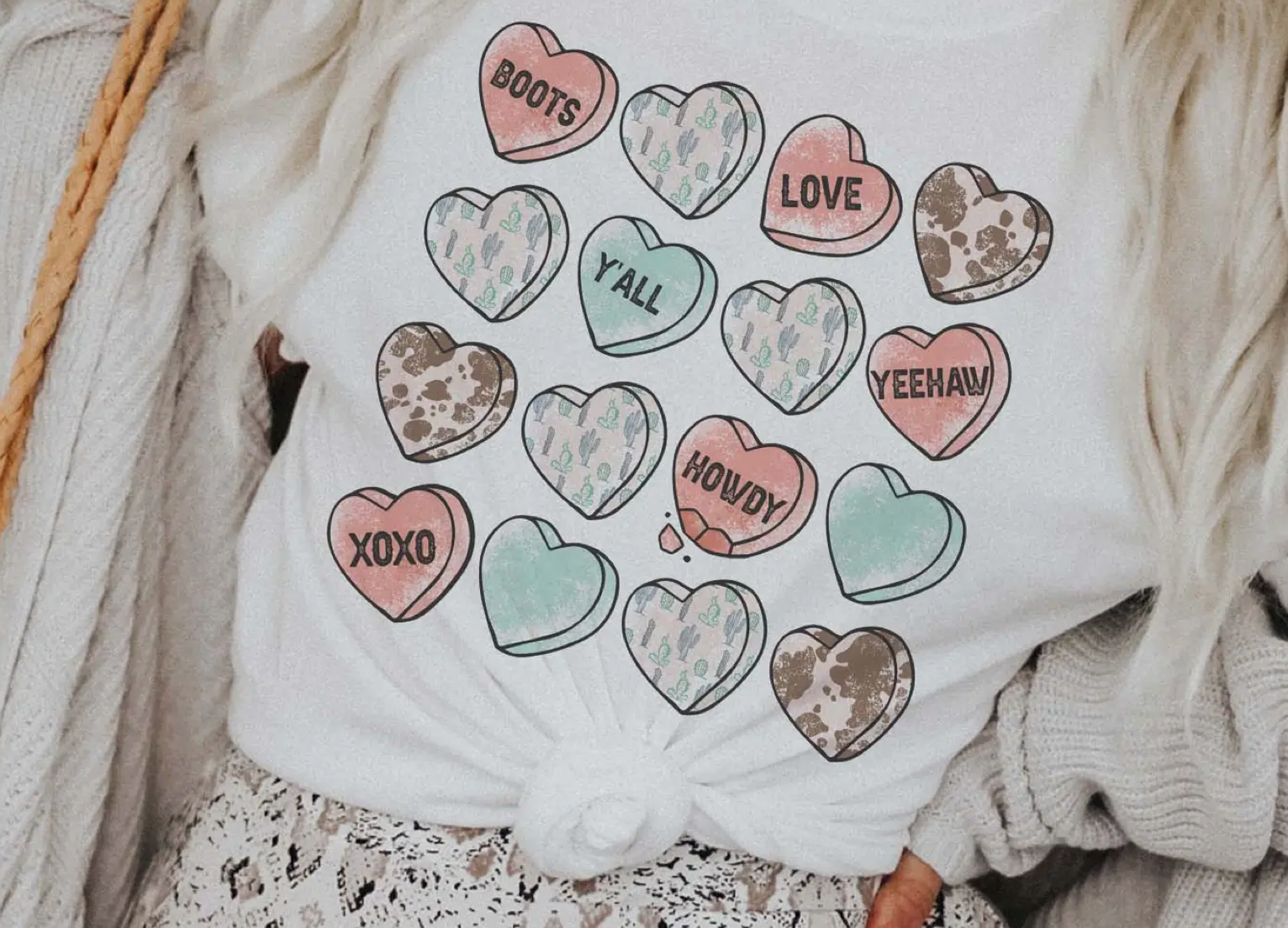 Western Candy Hearts T-Shirt