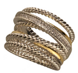 Two Toned Cable CZ Band