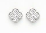 Clover CZ Sliver Plated Earrings
