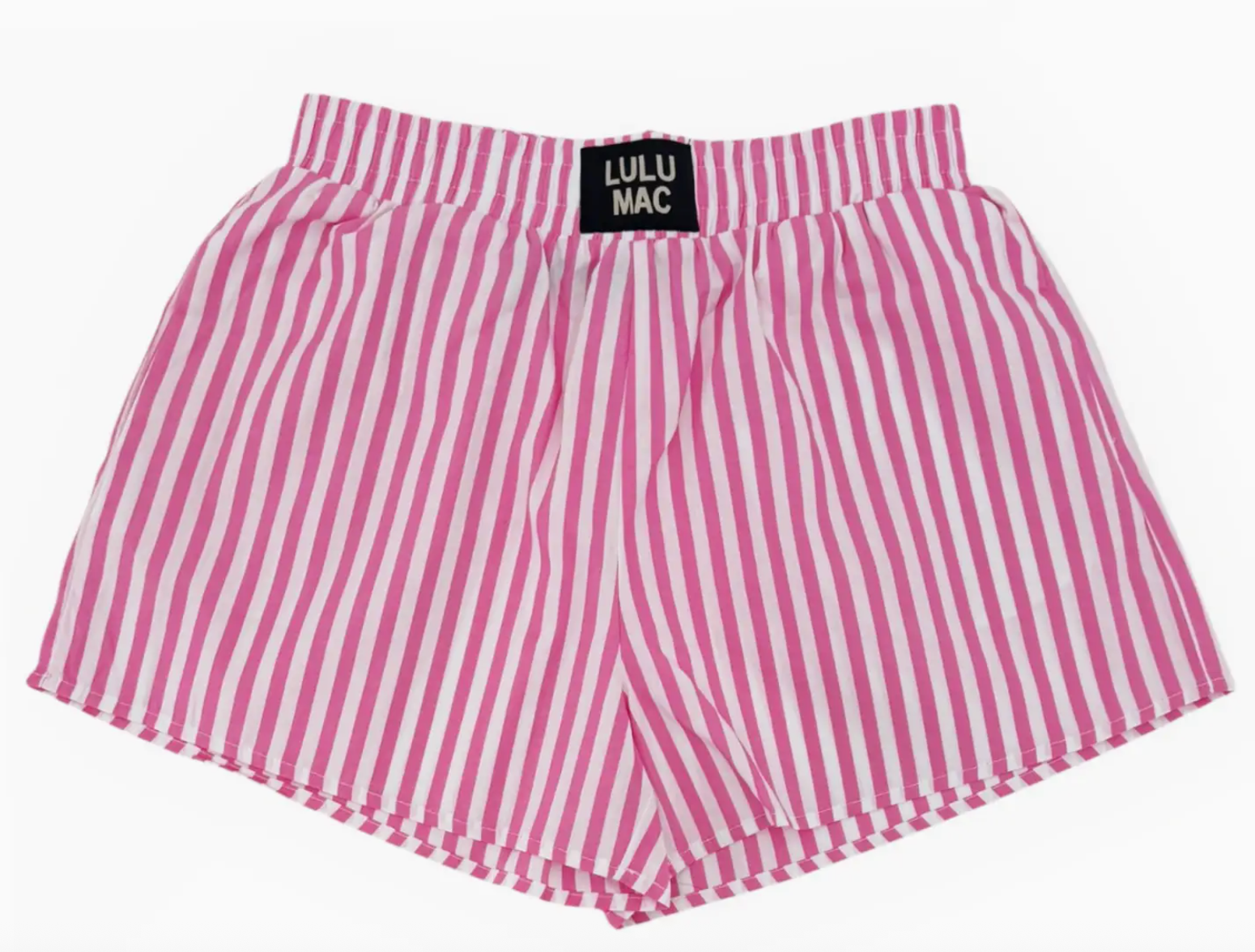 Stylish pink and white striped boxers, showcasing a playful and vibrant design.