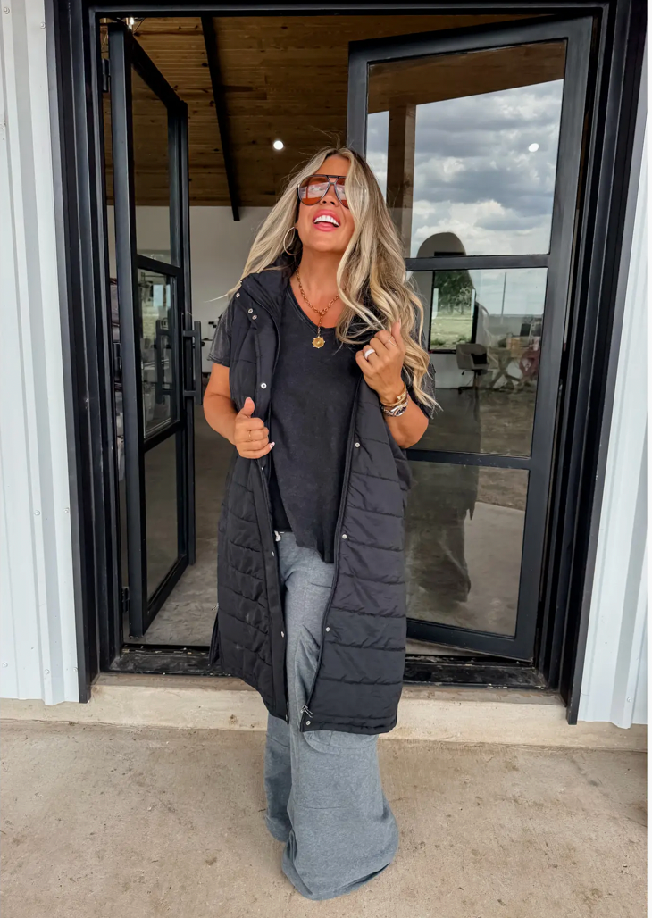 Kendall Long Puffer Vest