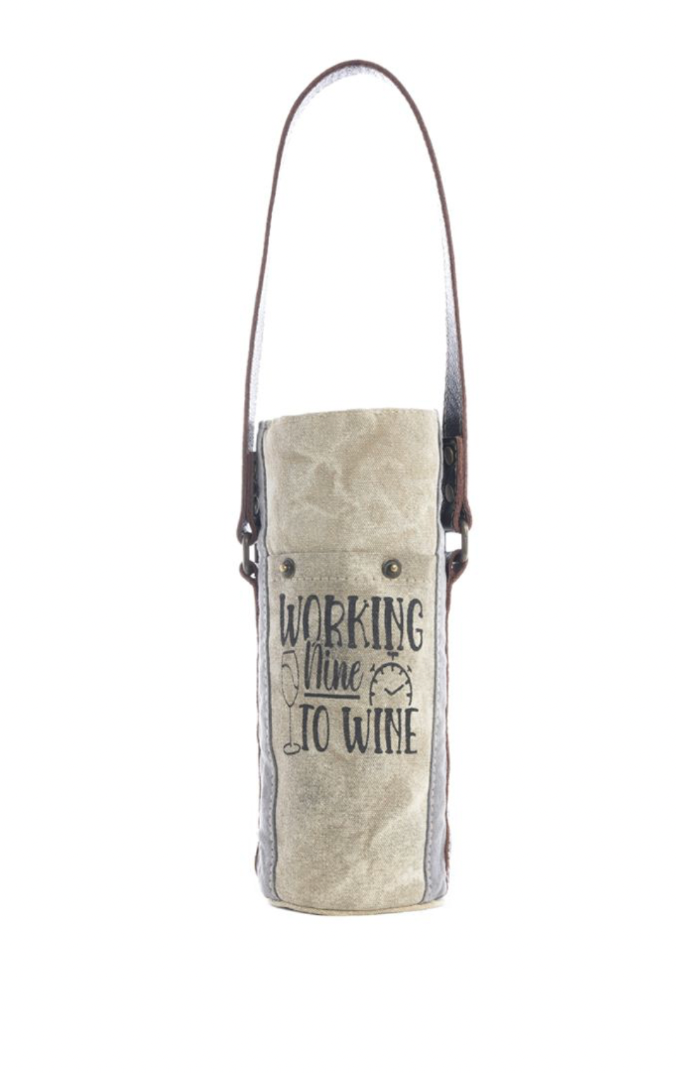 Canvas Cowhide Wine Bag