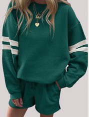 Dark Green Drawstring Shorts W/Pockets