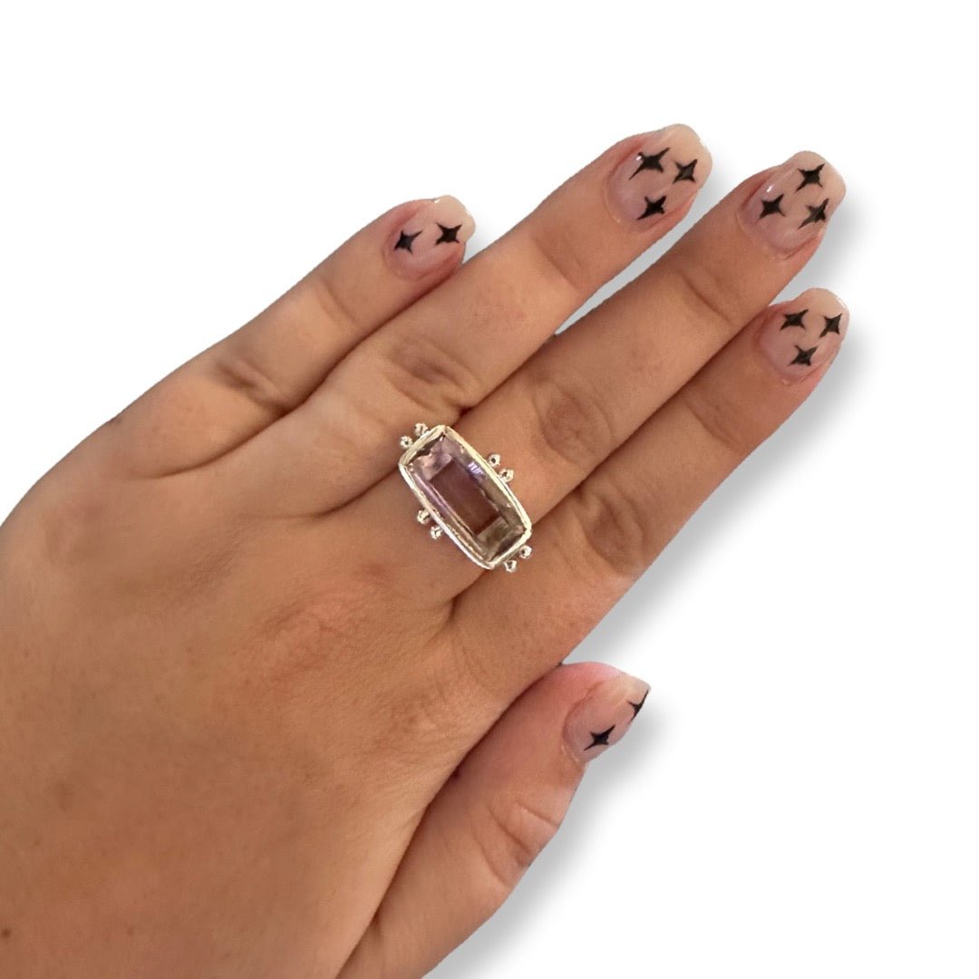 Bar Ametrine Ring - Three Blessed Gems