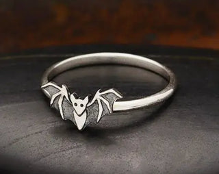 Bat Silver Ring - Three Blessed Gems