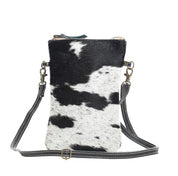 Black & White Cowhide Crossbody Bag - Three Blessed Gems