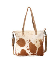 Camel Cowhide Tote Bag - Three Blessed Gems