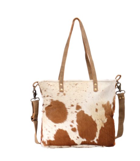 Camel Cowhide Tote Bag - Three Blessed Gems