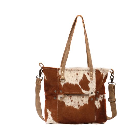 Camel Cowhide Tote Bag - Three Blessed Gems