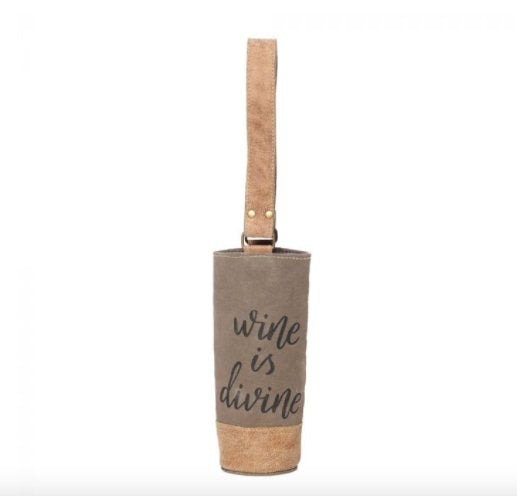 Canvas Cowhide Wine Bag - Three Blessed Gems