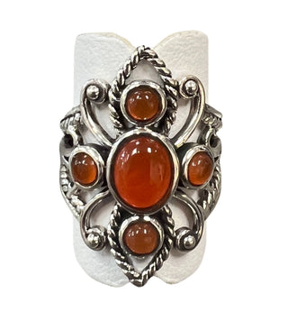 Carnelian Sterling Silver Ring - Three Blessed Gems
