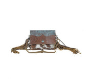 Cerulean Vines Leather Cowhide Bag - Three Blessed Gems