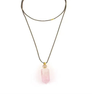 Crystal Essential Oil Holder Necklace - Three Blessed Gems