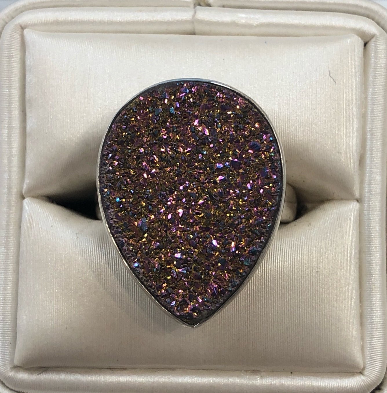 Druzy Silver Ring - Three Blessed Gems