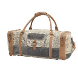 Floral Print Hair-On Traveller Bag