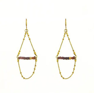 Gemstone Fancy Drape Earring - Three Blessed Gems
