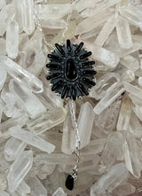 Gemstone Silver Lariat Necklace