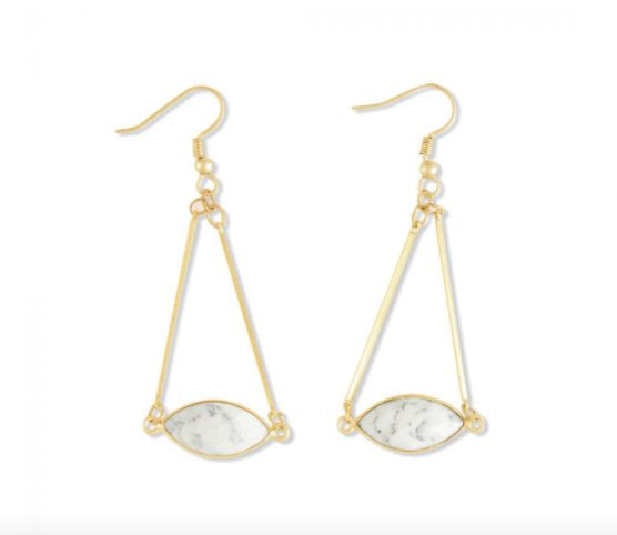 Gold Fill Dendrite Opal Earring - Three Blessed Gems