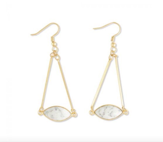 Gold Fill Dendrite Opal Earring - Three Blessed Gems