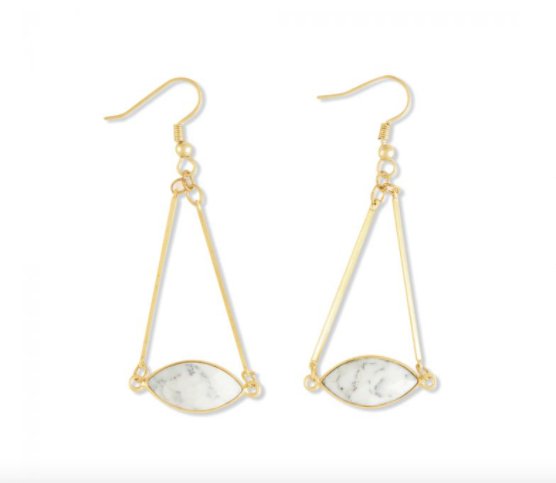 Gold Fill Dendrite Opal Earring - Three Blessed Gems