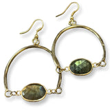 Gold Over Brass Labradorite Earring