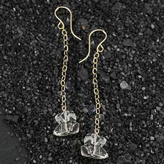 Herkimer Diamond Chain Earring - Three Blessed Gems