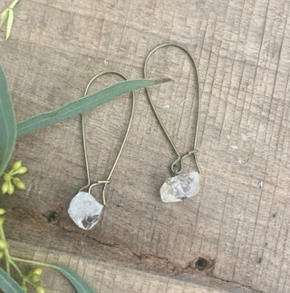 Herkimer Diamond Wire Earrings - Three Blessed Gems