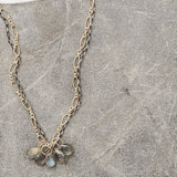 Labradorite Cluster Mixed Metal Necklace